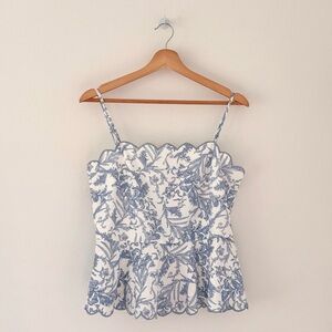 NWT So Me Blue and White Floral Blouse